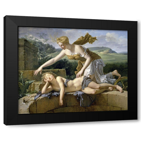 Child and Fortune Black Modern Wood Framed Art Print by Bouillon, Leon