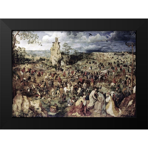 The Procession to Calvary Black Modern Wood Framed Art Print by Bruegel the Elder, Pieter