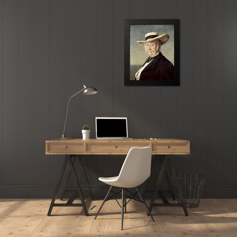 General John A. Sutter Black Modern Wood Framed Art Print by Buchser, Frank