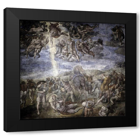 The Conversion of Saul Black Modern Wood Framed Art Print by Michelangelo