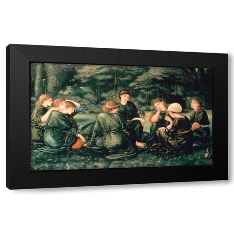 Green Summer Black Modern Wood Framed Art Print with Double Matting by Burne-Jones, Sir Edward