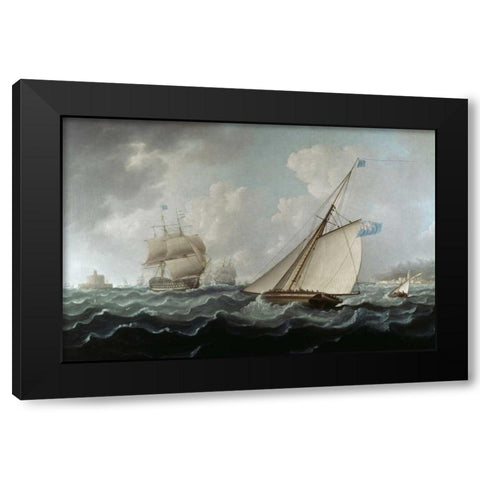 Full Sail Black Modern Wood Framed Art Print with Double Matting by Butterworth, Thomas