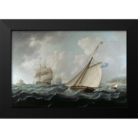 Full Sail Black Modern Wood Framed Art Print by Butterworth, Thomas
