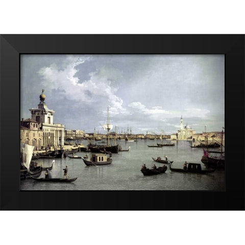 In Venice Black Modern Wood Framed Art Print by Canaletto