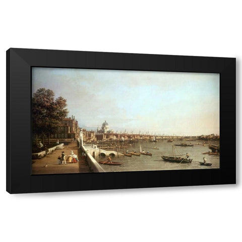 London From Somerset House Black Modern Wood Framed Art Print by Canaletto