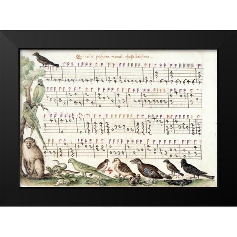 A page from the Capirola Lutebook, c. 1517 Black Modern Wood Framed Art Print by Capirola, Vincenzo