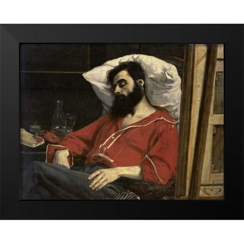 Convalescent Black Modern Wood Framed Art Print by Carolus-Duran, Emile Auguste