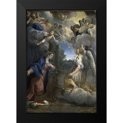 Annunciation Black Modern Wood Framed Art Print by Carracci, Agostino