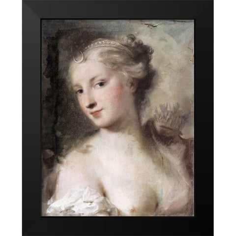 Diana Black Modern Wood Framed Art Print by Carriera, Rosalba