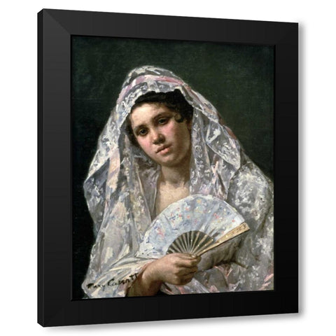 Spanish Dancer Black Modern Wood Framed Art Print by Cassatt, Mary