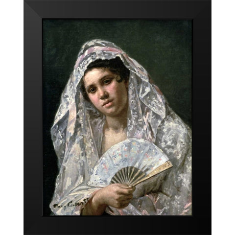 Spanish Dancer Black Modern Wood Framed Art Print by Cassatt, Mary