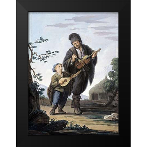 Suanatori Calebresi Black Modern Wood Framed Art Print by Castelli, Costanzo