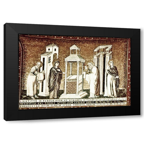 Presentation In The Temple Black Modern Wood Framed Art Print by Cavallini, Pietro
