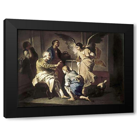 Farewell of Tobias Black Modern Wood Framed Art Print with Double Matting by Cavallino, Bernardo
