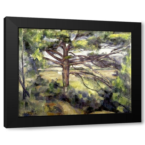 Great Pine and Red Earth Black Modern Wood Framed Art Print with Double Matting by Cezanne, Paul