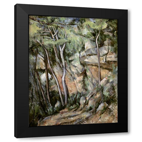 In The Park of Chateau Noir Black Modern Wood Framed Art Print by Cezanne, Paul