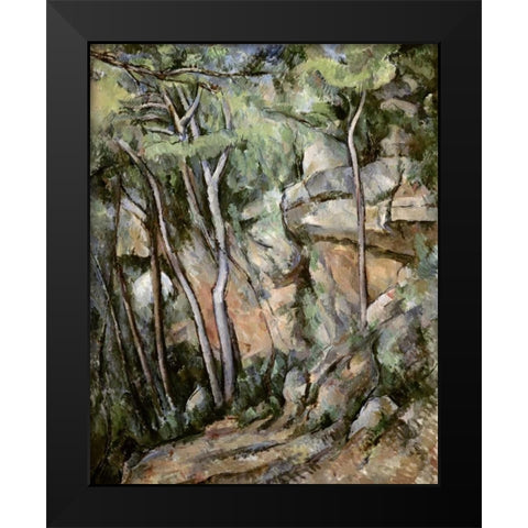 In The Park of Chateau Noir Black Modern Wood Framed Art Print by Cezanne, Paul