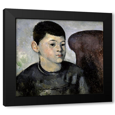 Portrait of the Artists Son Black Modern Wood Framed Art Print with Double Matting by Cezanne, Paul