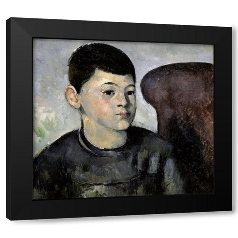 Portrait of the Artists Son Black Modern Wood Framed Art Print by Cezanne, Paul