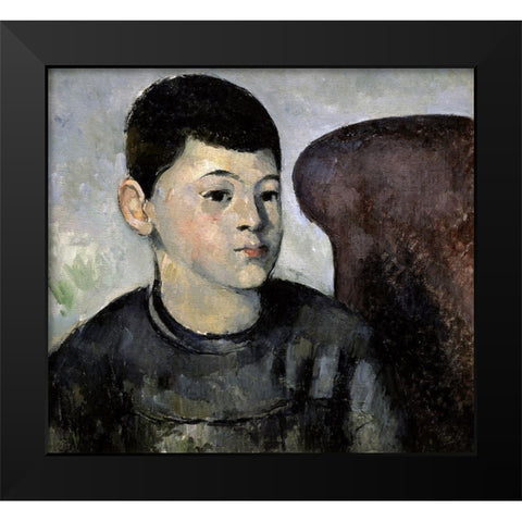 Portrait of the Artists Son Black Modern Wood Framed Art Print by Cezanne, Paul