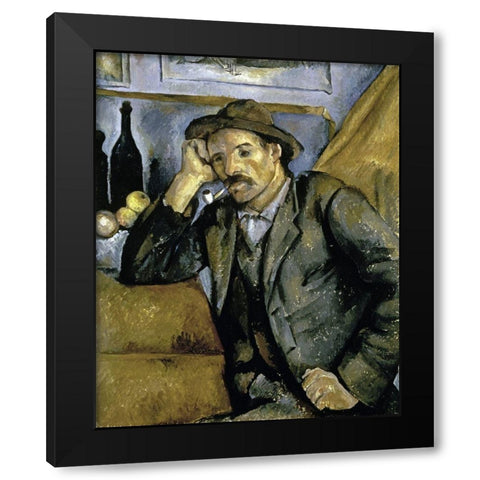 Smoker Black Modern Wood Framed Art Print with Double Matting by Cezanne, Paul