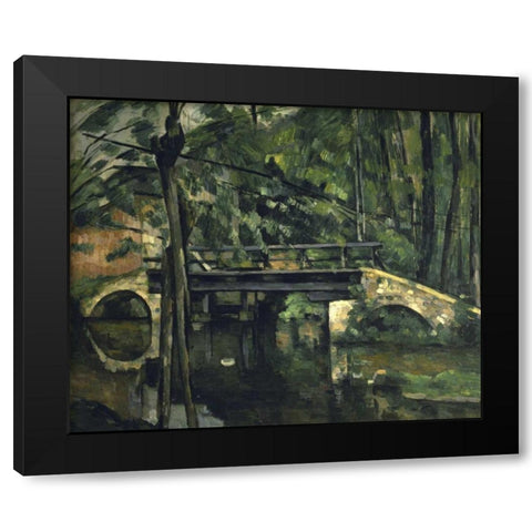 The Bridge at Maincy - Le Pont de Maincy Black Modern Wood Framed Art Print by Cezanne, Paul