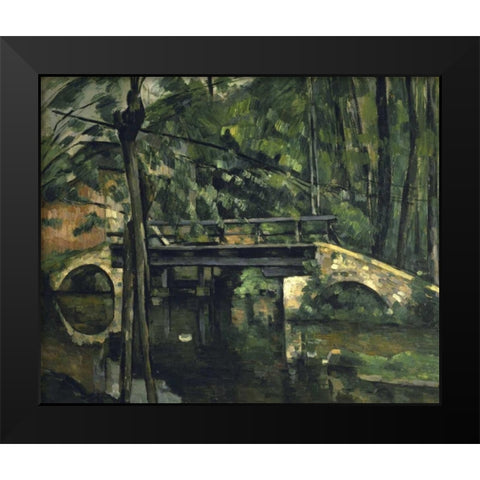 The Bridge at Maincy - Le Pont de Maincy Black Modern Wood Framed Art Print by Cezanne, Paul