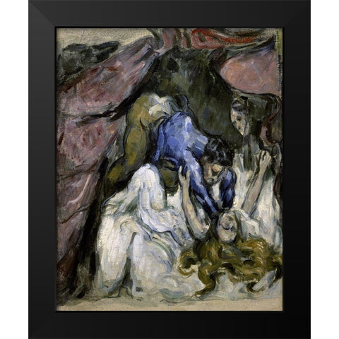 The Strangled Woman (Le Femme Stranglee) Black Modern Wood Framed Art Print by Cezanne, Paul