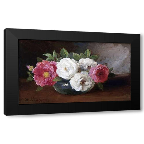 Pink and White Black Modern Wood Framed Art Print by Champney, Benjamin