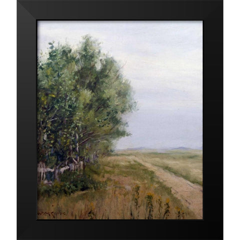 Country Lane Black Modern Wood Framed Art Print by Chase, William Merritt