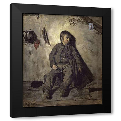 Un Petit Ramoneur Black Modern Wood Framed Art Print by De Chatillon, Charles