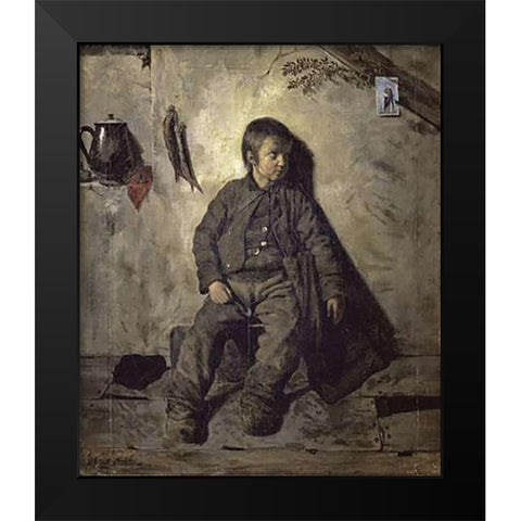 Un Petit Ramoneur Black Modern Wood Framed Art Print by De Chatillon, Charles