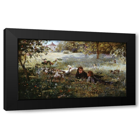 Summer Afternoon Black Modern Wood Framed Art Print by Chialiva, Luigi