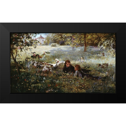 Summer Afternoon Black Modern Wood Framed Art Print by Chialiva, Luigi