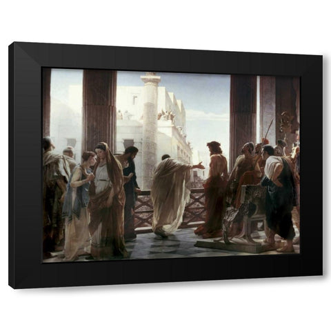 Ecce Homo Black Modern Wood Framed Art Print by Ciseri, Antonio