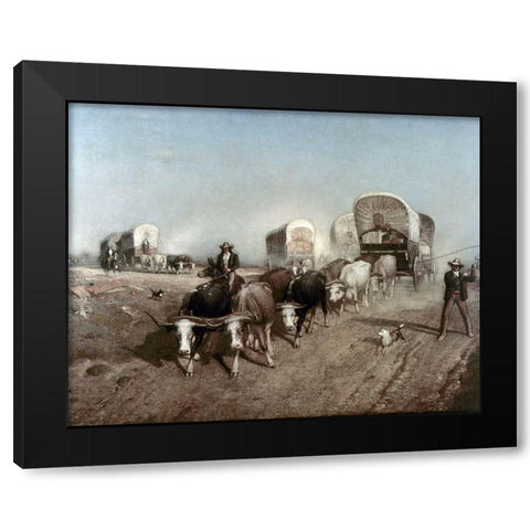 Ships of The Plains Black Modern Wood Framed Art Print with Double Matting by Colman, Samuel