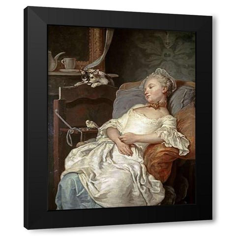 Rest Le ReVintage Black Modern Wood Framed Art Print by Colson, Jean Francois