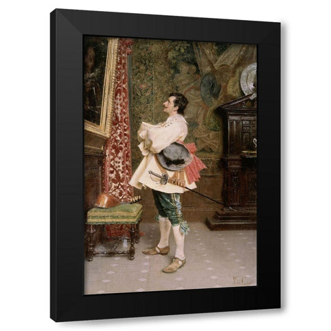 In Front of The Portrait Black Modern Wood Framed Art Print by Conti, Tito