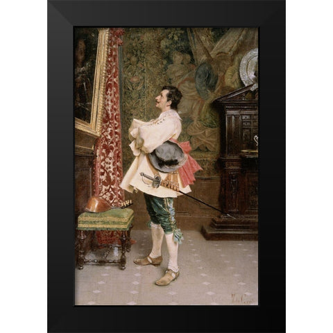 In Front of The Portrait Black Modern Wood Framed Art Print by Conti, Tito