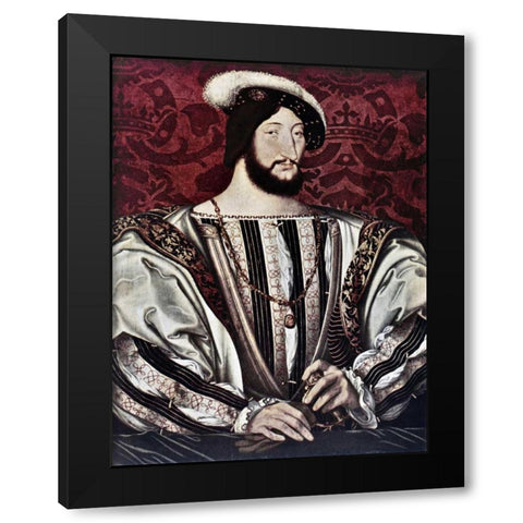 Francis I of France Black Modern Wood Framed Art Print by Couet, Jean
