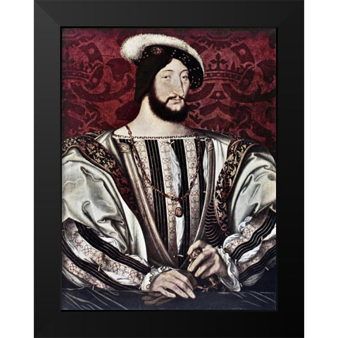 Francis I of France Black Modern Wood Framed Art Print by Couet, Jean