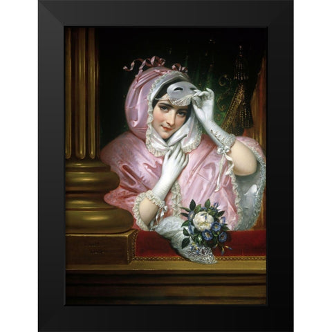 The Mask Black Modern Wood Framed Art Print by Court, Joseph Desire