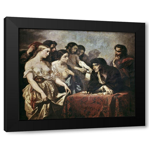 Love To The Highest Bidder Black Modern Wood Framed Art Print with Double Matting by Couture, Thomas