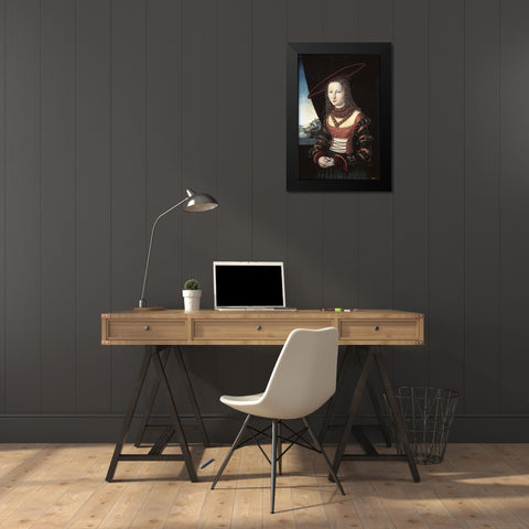 Portrait of a Lady Black Modern Wood Framed Art Print by Cranach, Lucas