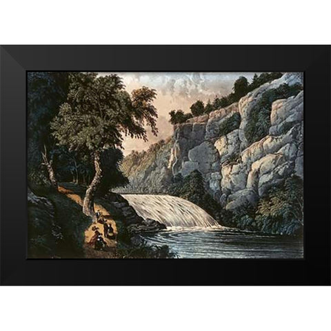 Tallulah Falls - Georgia Black Modern Wood Framed Art Print by Ives, Currier and