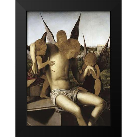Pieta Black Modern Wood Framed Art Print by Da Messina, Antonello