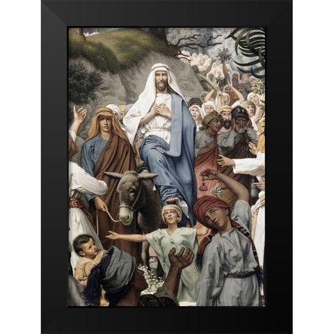Entrance Into Jerusalem Black Modern Wood Framed Art Print by Dalsgaard, Christen