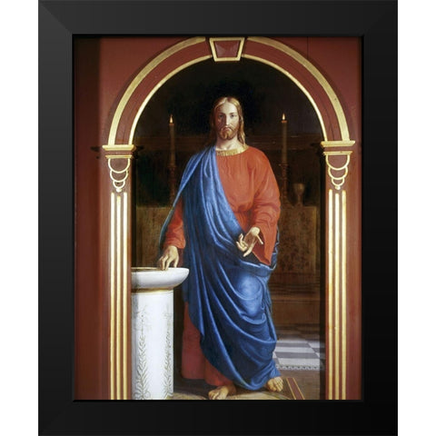 Jesus As High Priest Black Modern Wood Framed Art Print by Dalsgaard, Christen