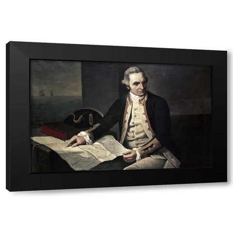 Captain James Cook Black Modern Wood Framed Art Print with Double Matting by Dance-Holland, Nathaniel