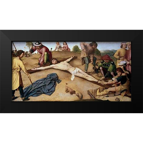 Museumist Nailed To The Cross Black Modern Wood Framed Art Print by David, Jacques-Louis